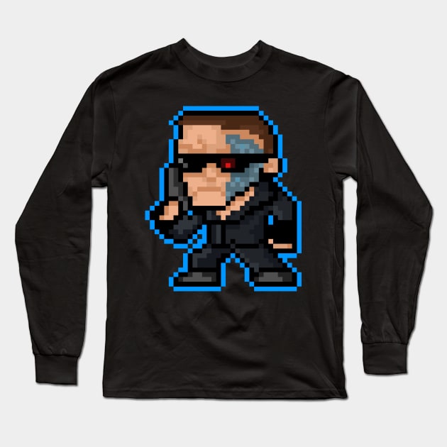 Pixel Cyborg Long Sleeve T-Shirt by RetroPixelWorld